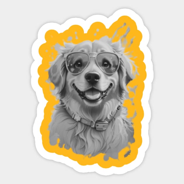 FUNNY DOG WITH GLASSES Sticker by Nahlaborne